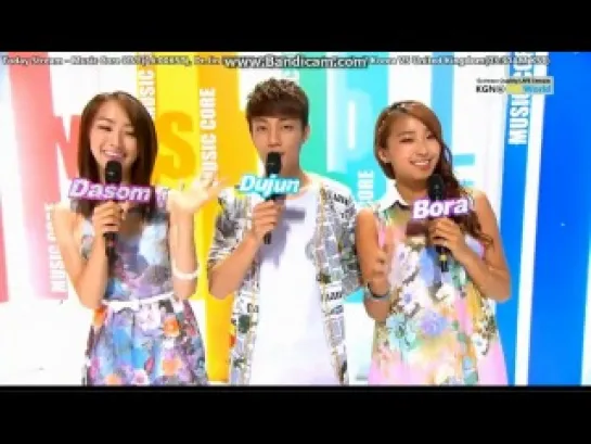 120804 ДуДжун (B2ST), Бора & Да Сом (Sistar) MC на Music Core (Часть 4)