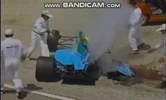 France-89, Gugelmin & Mansell crash, March, Ferrari