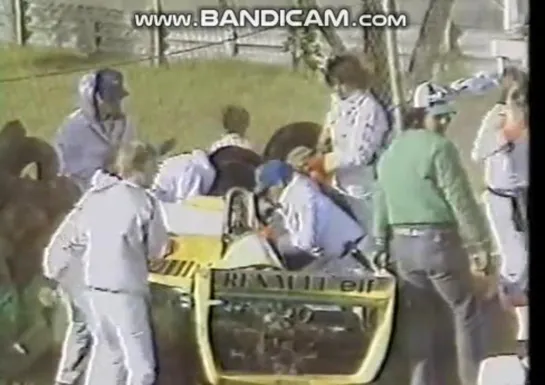 GP Canada 1980 year, crash Jean-Pierre Jabouille FRA, Renault