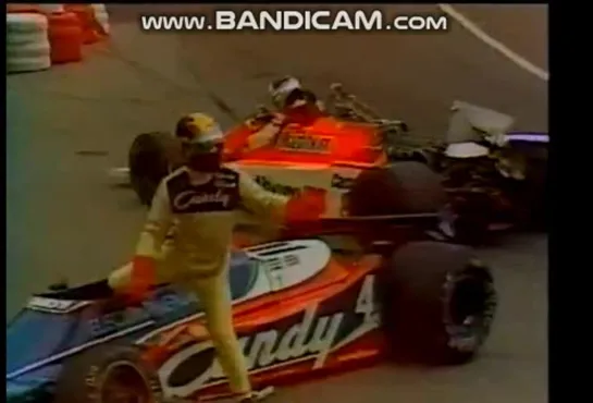 Derek Daley, Jean-Pierre Jarie, Bruno Giacomelli, Alain Prost Monaco crash