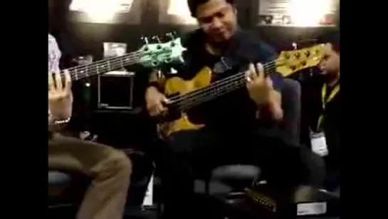 Hadrien Feraud, Matt Garrison, Jovol "Bam Bam" Bell Jam at Markbass Booth @ NAMM 09