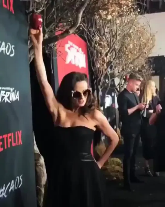 Madam Satan and the red apple at the CAOS premiere️ - -via @ tcaofsabrina’ instagram Michellegomez