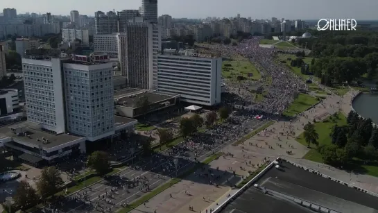 Протесты в Минске 30 августа с высоты