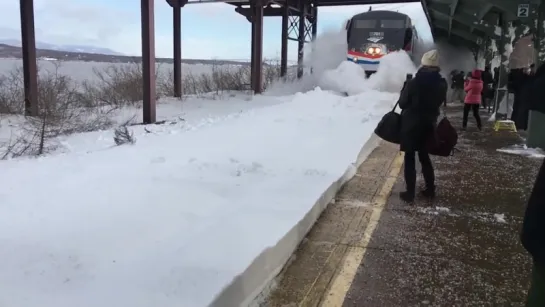 Amtrak Snow-mo Collision