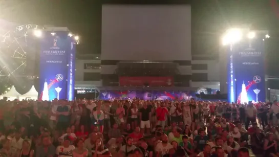 Атмосферное видео FIFA Fan Fest зоны Ростов-на-Дону матча Хорватия 1:1 (3:2 пен) vs Дания @ 2018.07.01