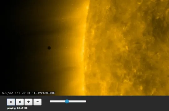 Транзит Меркурия с SDO, камеры AIA 171