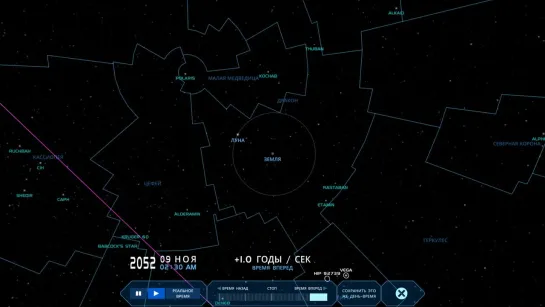 Как будут выглядеть перемещия Луны напротив северных полярных звёзд, относительно центрированный Земли на ближайшие 70 лет