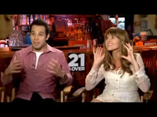 Skylar Astin & Sarah Wright '21 And Over' INTERVIEW