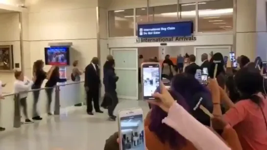 Ten at the airport of Texas