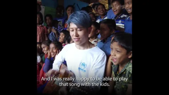 MIYAVI makes music with Rohingya refugee kids