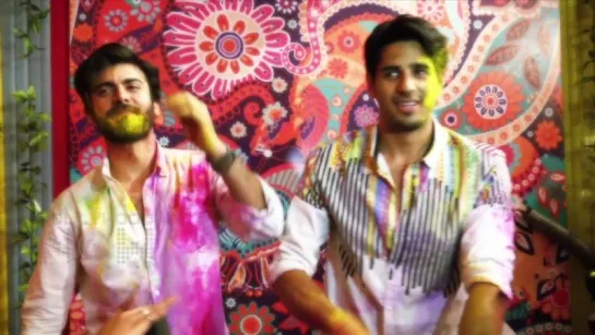 Sidharth, Alia, Fawad Playing Holi