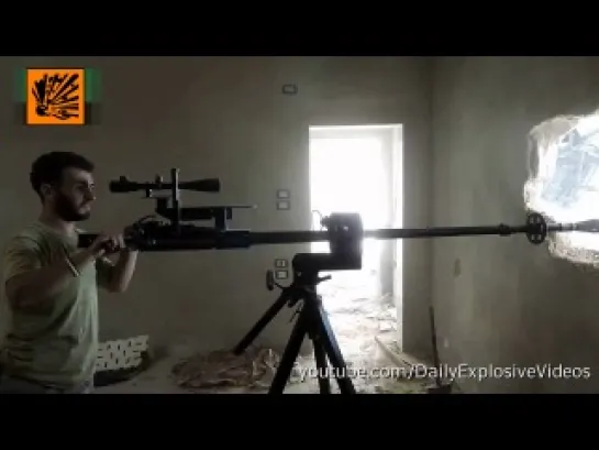 Huge Home-Made Anti Armored Sniper in Action