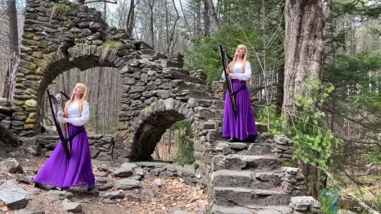 Camille and Kennerly 'Down in Yon Forest' (Dark Medieval Ballad) Harp Twins Full HD