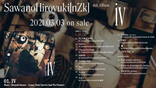 SawanoHiroyuki[nZk] 4th Album『iv』DIGEST