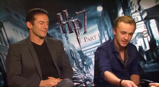 Jason Isaacs and Tom Felton