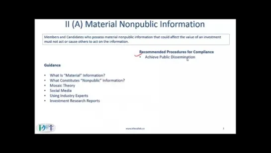 IFT 2015 - CFA Level II R Guidance for Standard II