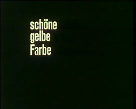 Angela Schanelec "Schöne gelbe Farbe" 1991