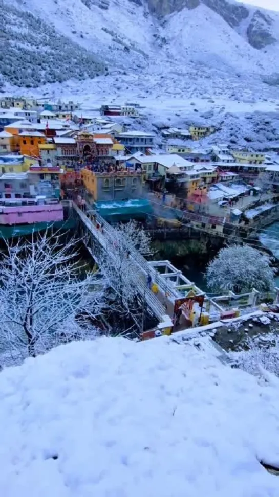 ❄️Snowfall in Badrinath Dham (1)