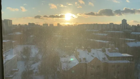 Enchanting Winter Sunset in Moscow. January 12, 2024