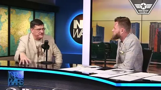 Scott Ritter with Ron Jibson at Alex Jones' INFOWARS. March, 28 2023