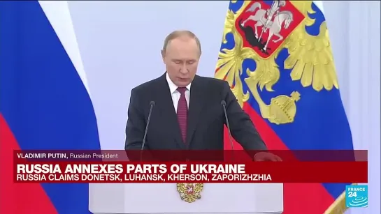 FRANCE 24 REPLAY. Putin proclaims annexation of four occupied Ukraine regions. 30 Sept 2022