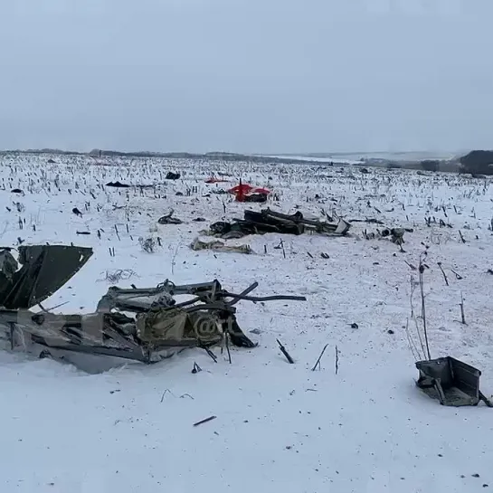 Поле в Белгородской области после теракта с Ил-76