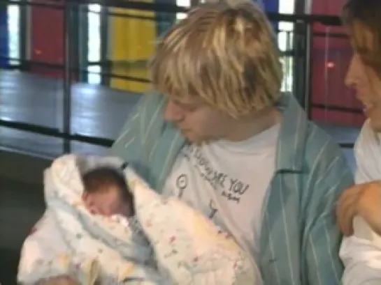 Kurt Cobain Shows Off New Baby Frances Bean