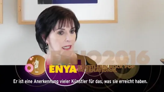 Enya - Interview about ECHO 2016 (Berlin, 07.04.2016) Germany