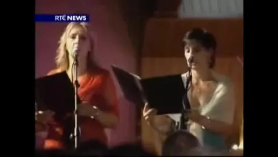 Enya sings in choir with sisters Brennan at home in Gweedore (RTE News, July 2005)