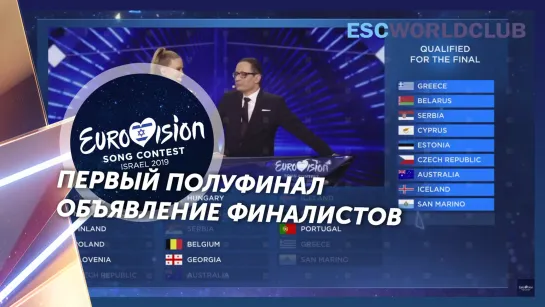 Объявление финалистов первого полуфинала "Евровидения - 2019"