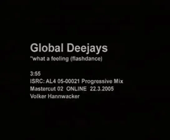 Global Deejays - What A Feeling (Flashdance)