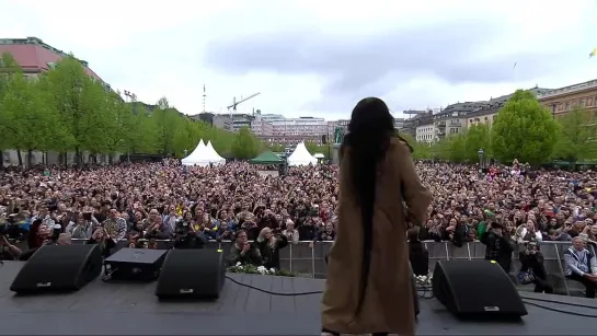 Loreen performing her Eurovision winning entry Tattoo at  Stockholms Kungsträdgården