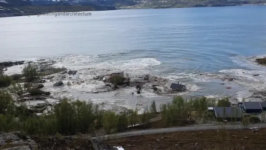 В Норвегии оползень снёс посёлок в море (3rd of June 2020)