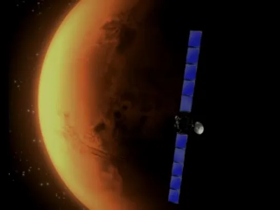 Animation of Rosetta's slew during Mars swingby 2007