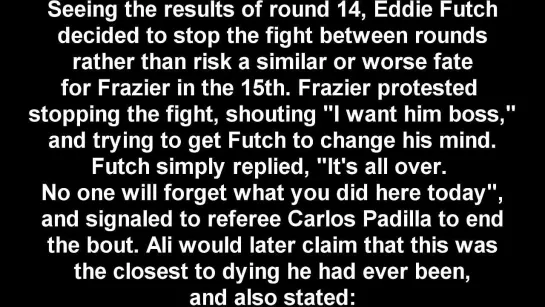 Muhammad Ali vs. Joe Frazier III HL