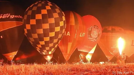 Hot air balloons with laser night show in Klaipeda