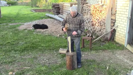 Выживание. Хозяйство своими руками.  Насадка топора на топорище