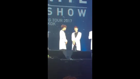 [180217] INFINITE ONLY SHOW в Бангкоке. Заключительная речь (фокус на Сонгю и Ухёна) cr. cheerKyuLeader