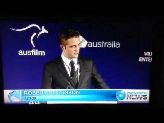 Australians in Film 2013 - Robert Pattinson presenting the award to Blue Tongue Films