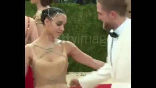 Robert Pattinson and FKA twigs on the red carpet at the MET Gala