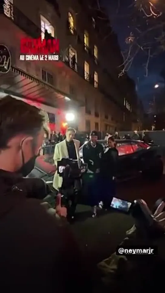 Rob, Neymar and Zoë at The Batman special screening in Paris, 21.02.2022