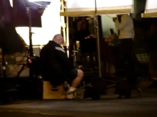 Rob filming the 'Cosmopolis' pie scene - June 28/29