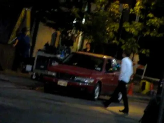 Rob filming Cosmopolis July 8