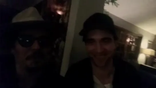 Robert Pattinson with a Johnny Depp lookalike in LA (Nov 19 2016)