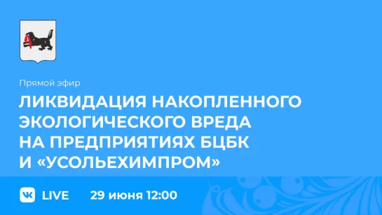 Прямой эфир. Ликвидации накопленного экологического вреда на предприятиях БЦБК и «Усольехимпром»