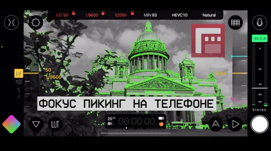 Фокус пикинг на телефоне с приложением Filmic Pro