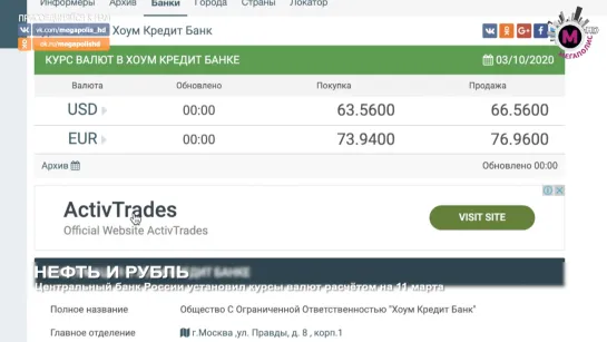 Мегаполис - Нефть и рубль - Россия