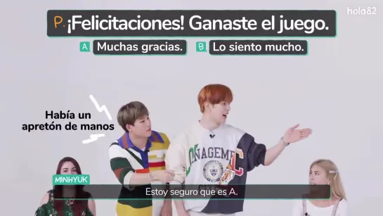 [VK][200619] MONSTA X playing a 'broken phone' in Spanish @ hola82