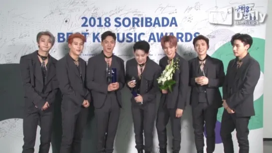 [VK][180901] MONSTA X win 'THE ARTIST AWARD' and Bonsang @ Soribada Best K-Music Awards 2018