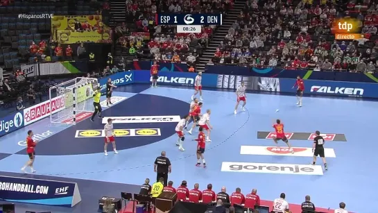 Balonmano Campeonato de Europa masculino 1 semifinal Espaa - Dinamarca